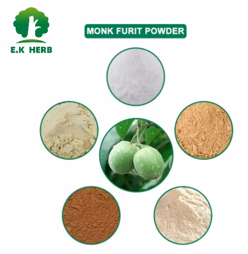 E. K Herb Factory Natural Mogroside V Powder Momordica Grosvenori Swingle Zero 0 Calories Sweetener Mogrosides 5%-98% Luo Han Guo Extract Monk Fruit Sweetener